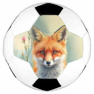 Bola De Futebol Olhos Marcantes de uma Raposa Vermelha Astuta
