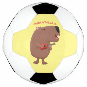 Bola De Futebol Óptica desenho animado de capybara ukulele