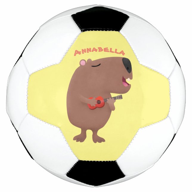 Bola De Futebol Óptica desenho animado de capybara ukulele (Frente)