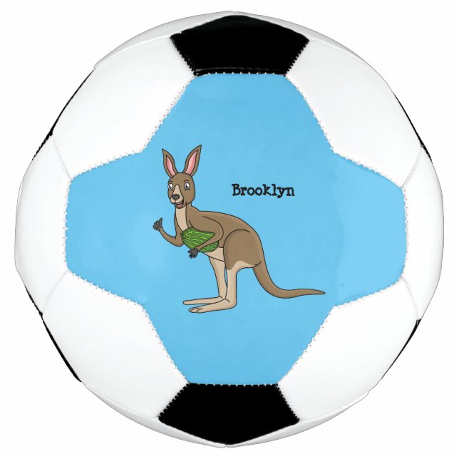 Bola De Futebol Óptica ilustração de canguru australiano feliz (Frente)