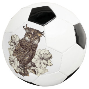 Bola De Futebol Orquídeas Creme de Coruja Dourada