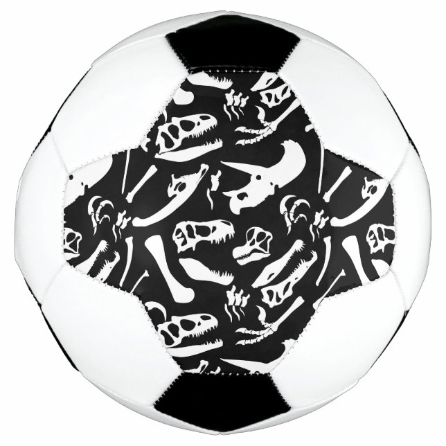 Bola De Futebol Ossos do Dinossauro (Preto) (Frente)