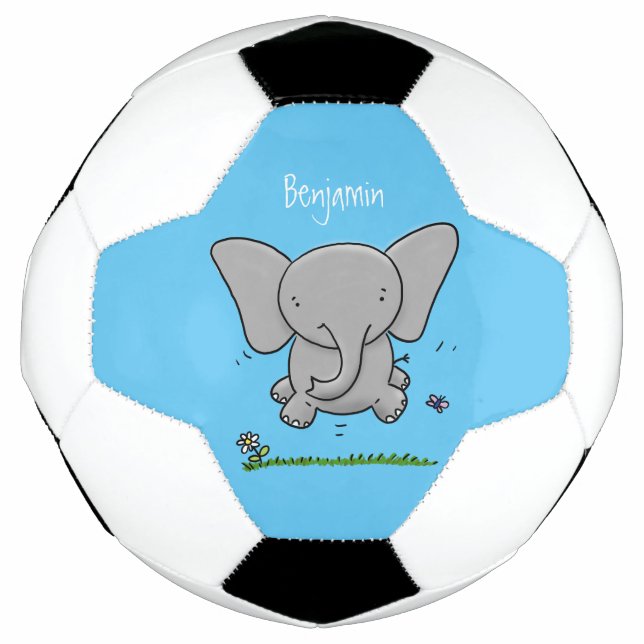 Bola De Futebol Ótima ilustração de desenho animado de elefante be (Frente)