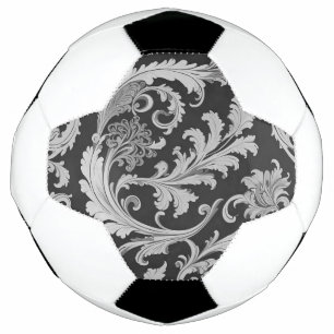 Bola De Futebol Padrão Antiquado do Fleur Monocromático