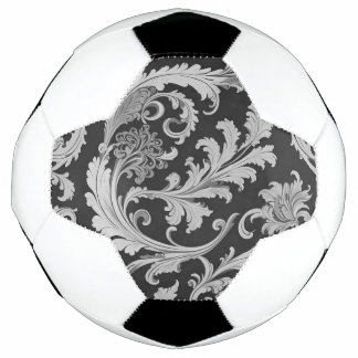 Bola De Futebol Padrão Antiquado do Fleur Monocromático