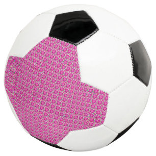 Bola De Futebol Padrão contínuo floral rosa quente com bolinhas