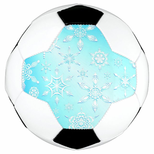 Bola De Futebol Padrão Crystal Snowflakes (Frente)