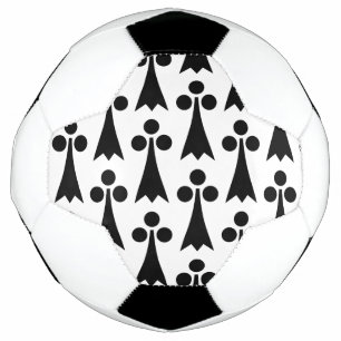 Bola De Futebol Padrão de Arminho, Padrão Medieval, Preto no Branc