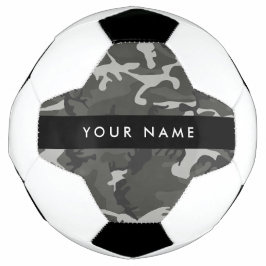 Bola De Futebol Padrão de Camuflagem Cinza, Seu nome, Personalize