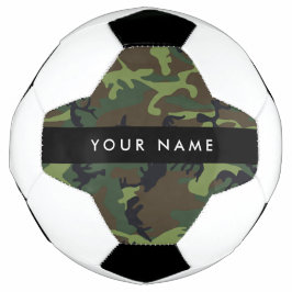Bola De Futebol Padrão de Camuflagem Verde, Seu nome, Personalizar