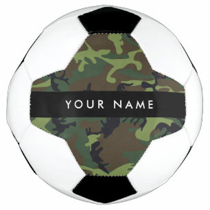 Bola De Futebol Padrão de Camuflagem Verde, Seu nome, Personalizar