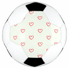 Bola De Futebol Padrão de Corações Vermelhos, Fofo, Amor