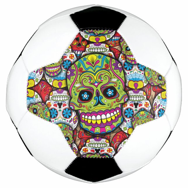 Bola De Futebol Padrão de Crânios de Açúcar (Frente)