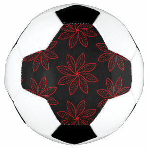 Bola De Futebol Padrão de Crimson em Preto