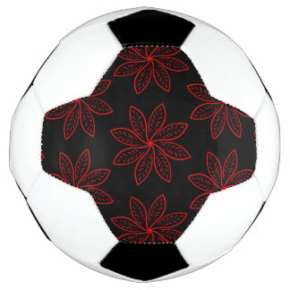Bola De Futebol Padrão de Crimson em Preto