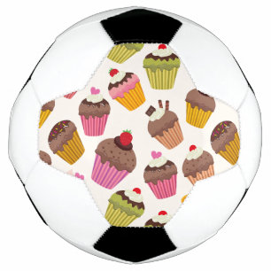 Bola De Futebol Padrão de cupcake, Padrão de Muffin, Chocolate, Co