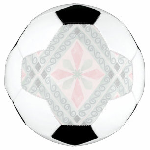 Bola De Futebol Padrão de diamante pastel verde e rosa
