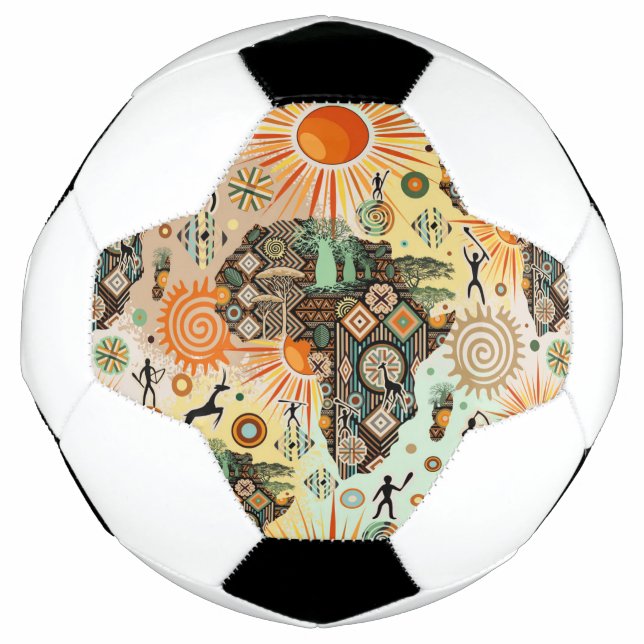 Bola De Futebol Padrão de Elementos Tribais Decorativos do Mapa da (Frente)