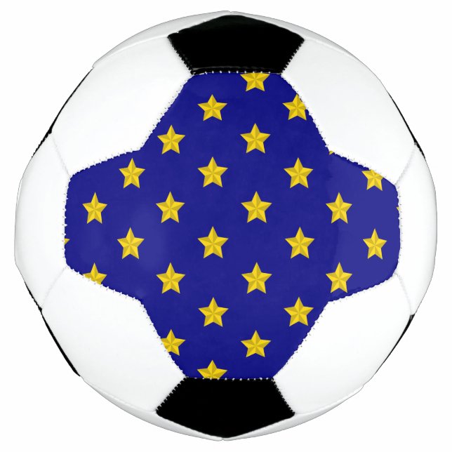 Bola De Futebol Padrão de estrelas Douradas, Marinho azul, exclusi (Frente)