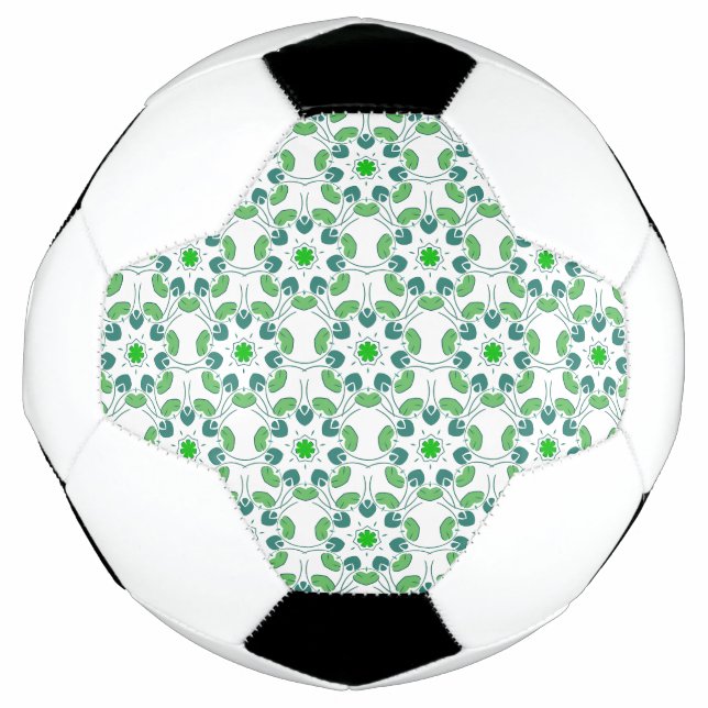 Bola De Futebol Padrão De Folha, Padrão De Folhas, Folhas Verdes (Frente)