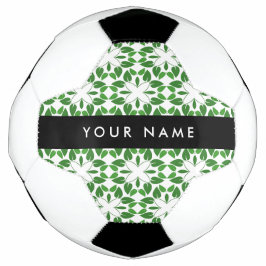 Bola De Futebol Padrão de Folhas, Folhas Verdes, Seu Nome