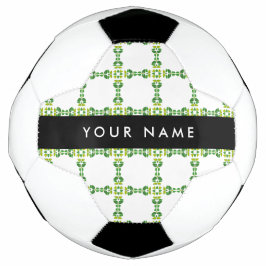 Bola De Futebol Padrão de Folhas, Folhas Verdes, Seu Nome