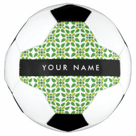Bola De Futebol Padrão de Folhas, Folhas Verdes, Seu Nome
