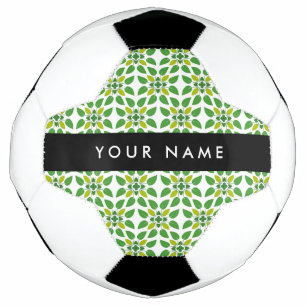 Bola De Futebol Padrão de Folhas, Folhas Verdes, Seu Nome