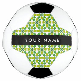 Bola De Futebol Padrão de Folhas, Folhas Verdes, Seu Nome
