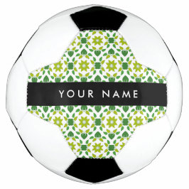 Bola De Futebol Padrão de Folhas, Folhas Verdes, Seu Nome