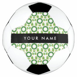 Bola De Futebol Padrão de Folhas, Folhas Verdes, Seu Nome
