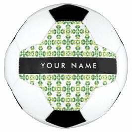Bola De Futebol Padrão de Folhas, Folhas Verdes, Seu Nome