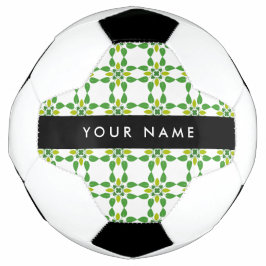 Bola De Futebol Padrão de Folhas, Folhas Verdes, Seu Nome