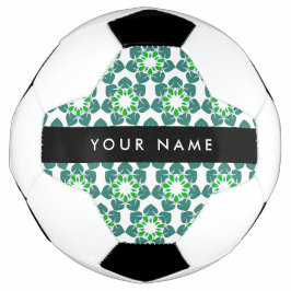 Bola De Futebol Padrão de Folhas, Folhas Verdes, Seu Nome