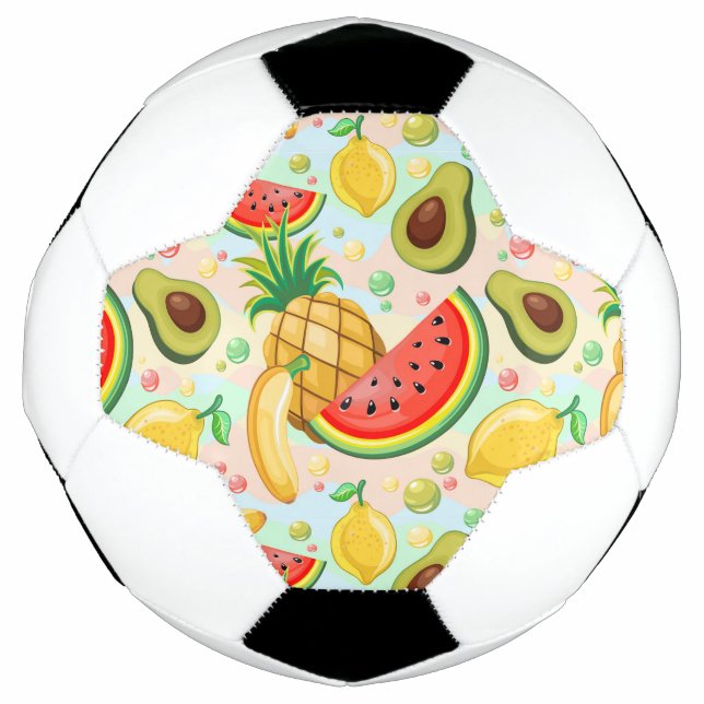 Bola De Futebol Padrão de Frutas de Verão Fresco (Frente)