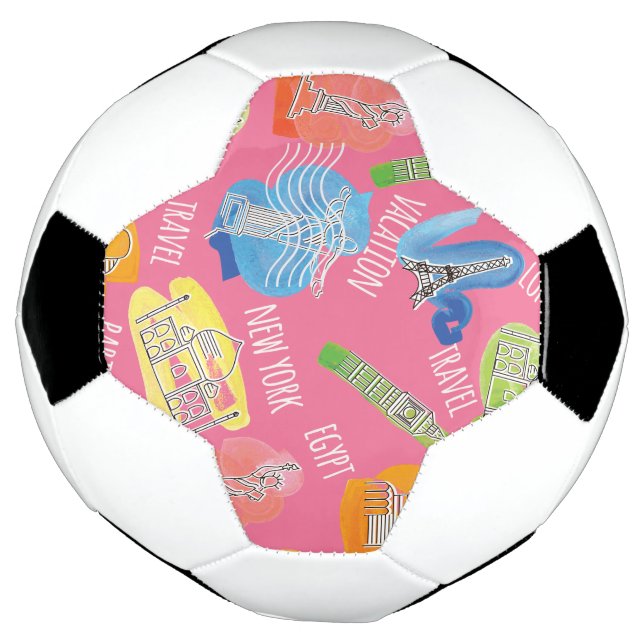Bola De Futebol Padrão de Locais de Viagem (Invertido)