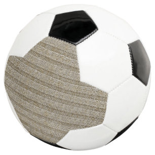 Bola De Futebol Padrão de Malha Jersey Listrado em Bege Macio