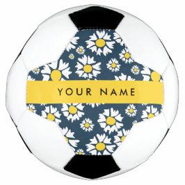 Bola De Futebol Padrão de Margaridas, Margaridas Brancas, Seu Nome