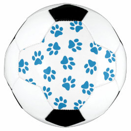 Bola De Futebol Padrão De Patas, Patas Cachorros, Patas Azuis