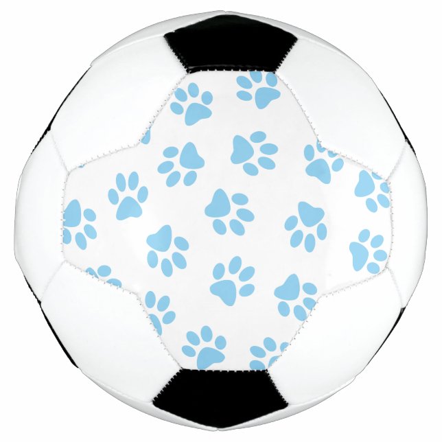 Bola De Futebol Padrão De Patas, Patas Cachorros, Patas Azuis Bebi (Frente)