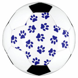 Bola De Futebol Padrão De Patas, Patas Cachorros, Patas Azuis Mari
