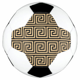 Bola De Futebol Padrão de Quadrados da Chave Meandro Grega Marrom