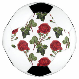 Bola De Futebol Padrão de Rosa de Pedra Longa Vermelha