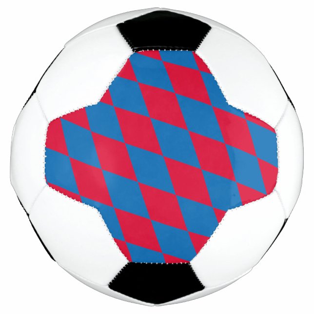 Bola De Futebol Padrão de Sinalizador de Diamante da Baviera Azul  (Frente)