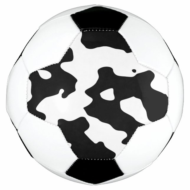 Bola De Futebol Padrão de Vaca Preto e Branco (Frente)