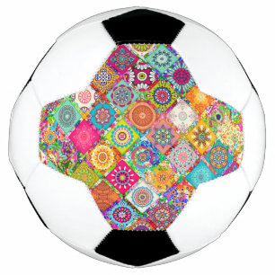 Bola De Futebol Padrão decorativo sem costura colorido 3 anel b
