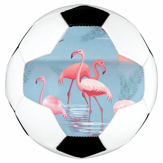 Bola De Futebol Padrão Flamingos 1 (Frente)