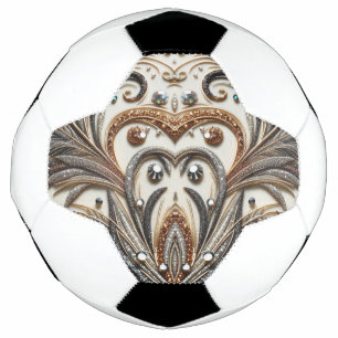 Bola De Futebol Padrão floral brilhante com gemstone