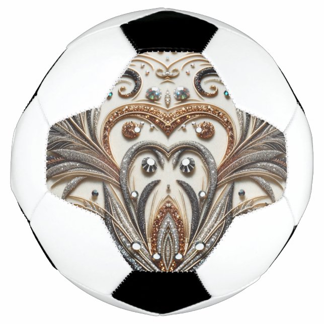 Bola De Futebol Padrão floral brilhante com gemstone (Frente)