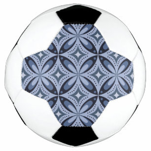 Bola De Futebol Padrão Geométrico Azul Estilo Retro